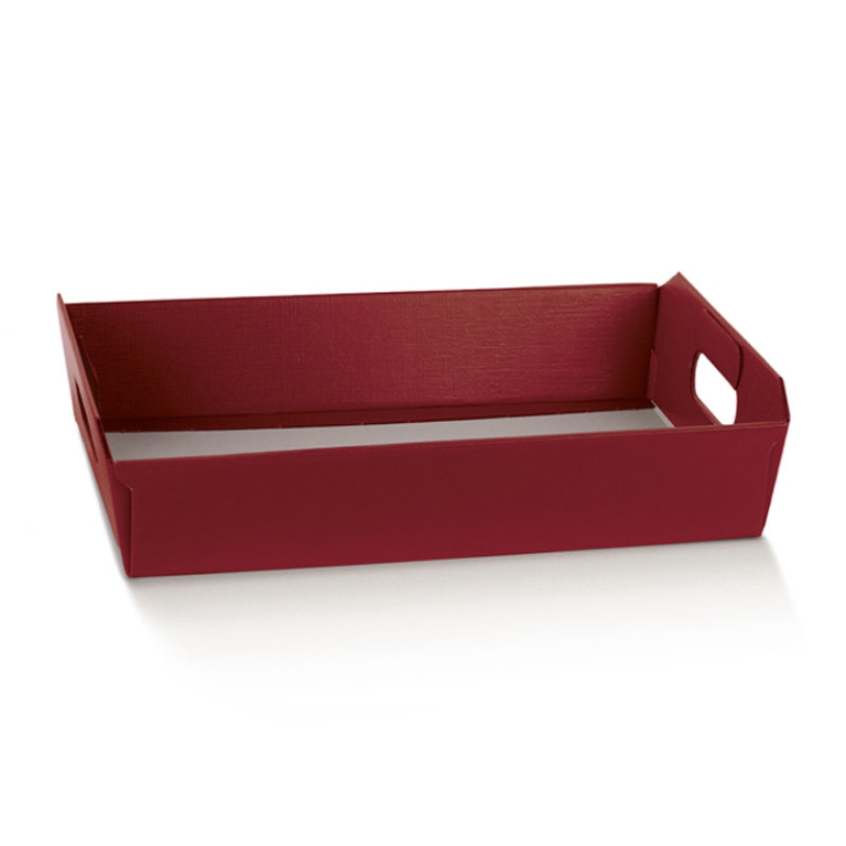 SCATOLA FIBRA BORDEAUX   310X220X90 CESTO