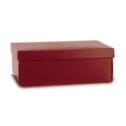 SCATOLA FIBRA BORDEAUX   380X260X130 FONDO COPERCHIO EASY