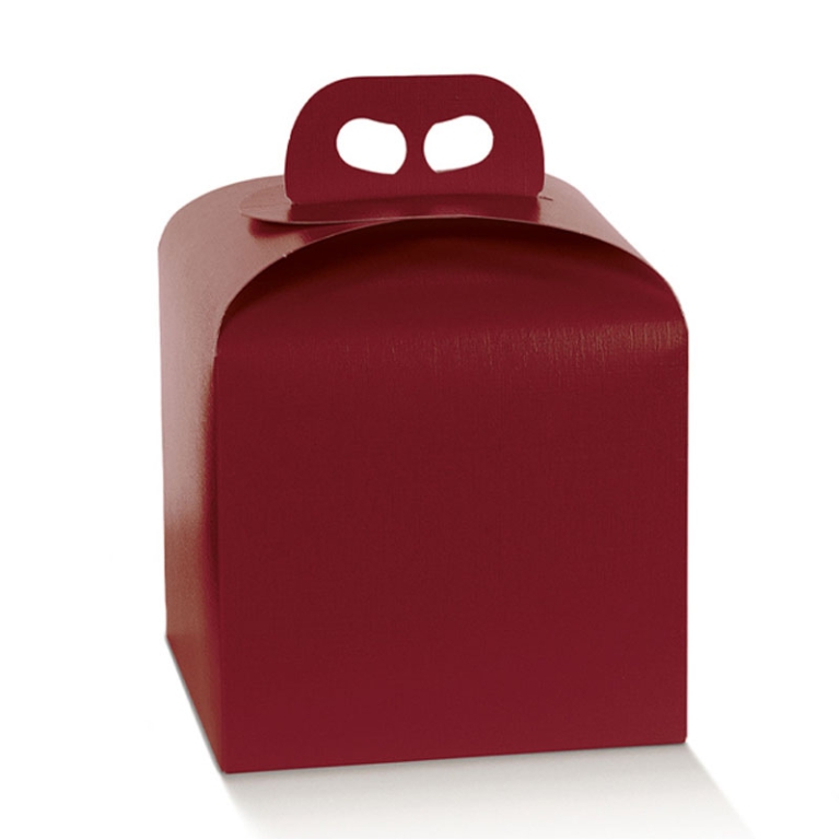 SCATOLA FIBRA BORDEAUX   200X200X180 PANETTONE