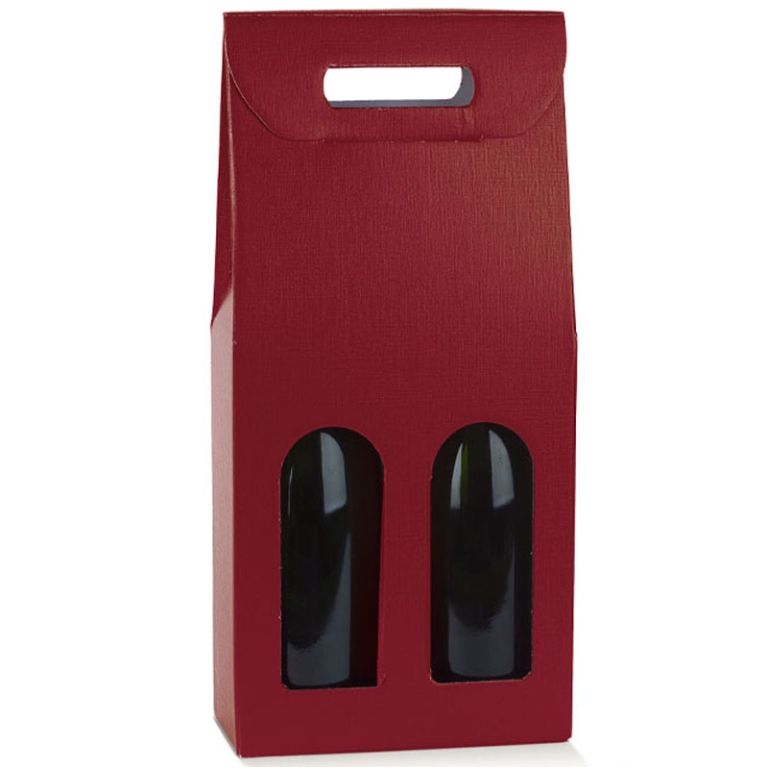 SCATOLA 2 BOTTIGLIE 180X90X385 FINESTRA FIBRA BORD