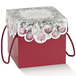 SCATOLA ADDOBBI NATALE   2PZ 200X200X190 FONDO COPERCHIO