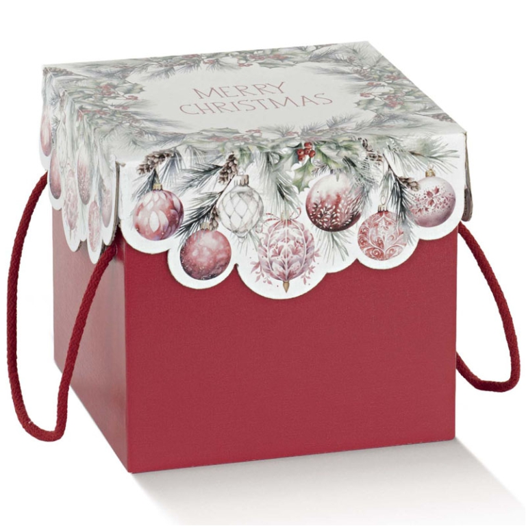 SCATOLA ADDOBBI NATALE   2PZ 200X200X190 FONDO COPERCHIO