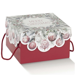 SCATOLA ADDOBBI NATALE   2PZ 250X250X150 FONDO COPERCHIO