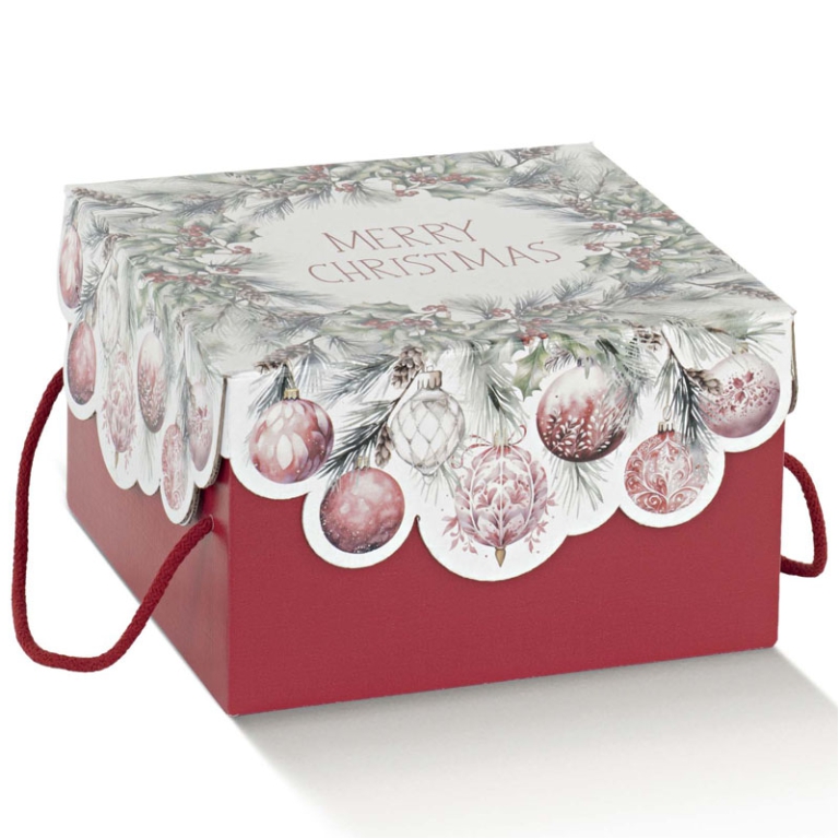 SCATOLA ADDOBBI NATALE   2PZ 250X250X150 FONDO COPERCHIO
