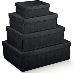 SCATOLA FONDO COPERCHIO EASY SETA NERO 340X250X120