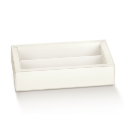 SCATOLE FIBRA BIANCO 10PZ 215X145X35 QUADRETTO CON FINESTRA