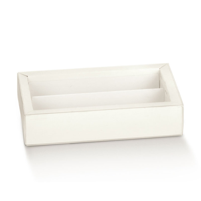 SCATOLE FIBRA BIANCO 10PZ 215X145X35 QUADRETTO CON FINESTRA