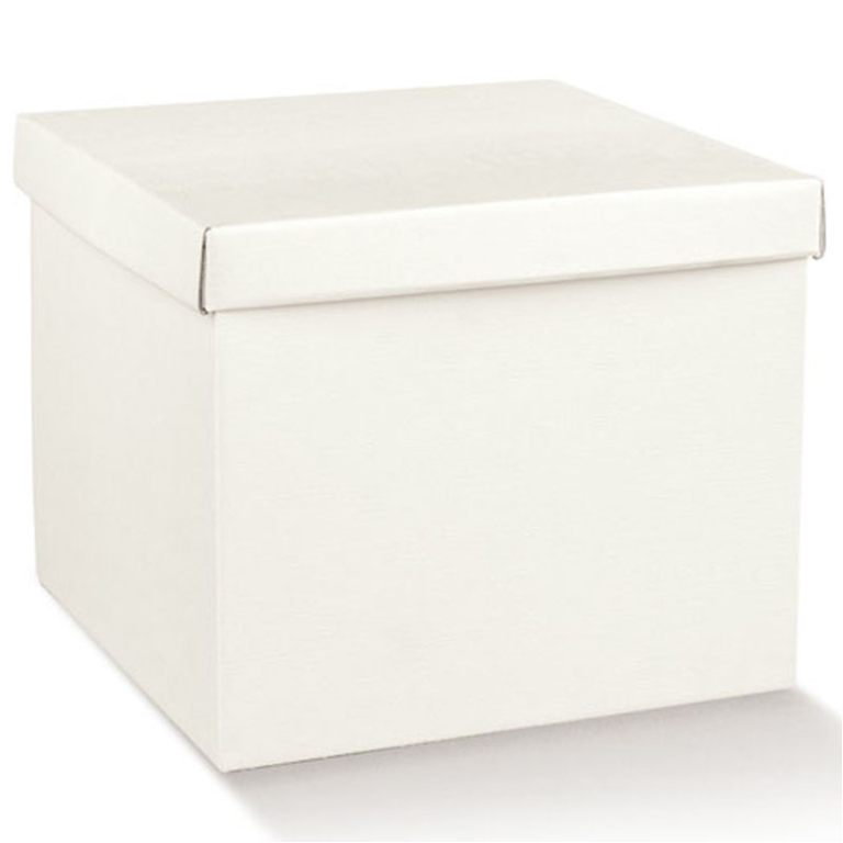SCATOLE FIBRA BIANCO 2PZ 200X200X150 FONDO COPERCHIO