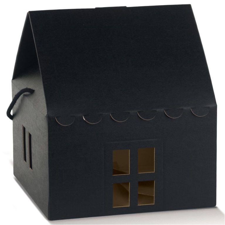 SCATOLE MAISON C/C 2 PEZZI   SETA NERO 200X200X180