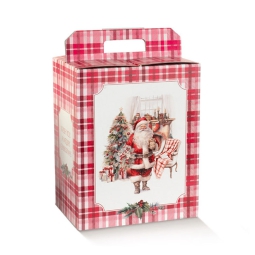 SCATOLA SANTA'S HOME 330X250X350 PANETTONE+BOTT.