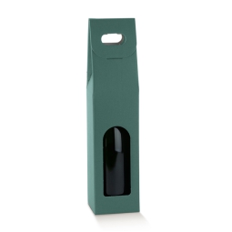 SCATOLA 1 BOTTIGLIA 90X90X385 C/M FINESTRA FIBRA VERDE