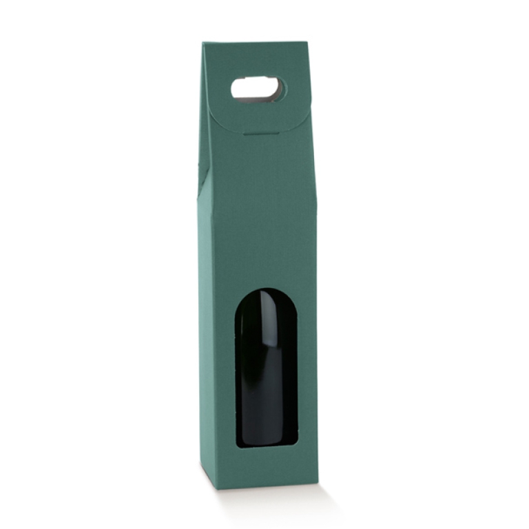 SCATOLA 1 BOTTIGLIA 90X90X385 C/M FINESTRA FIBRA VERDE