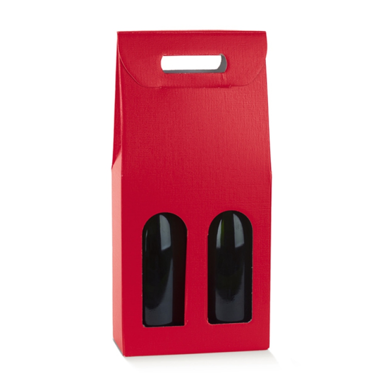 SCATOLA 2 BOTTIGLIE 180X90X385 C/M FI. FIBRA ROSSO