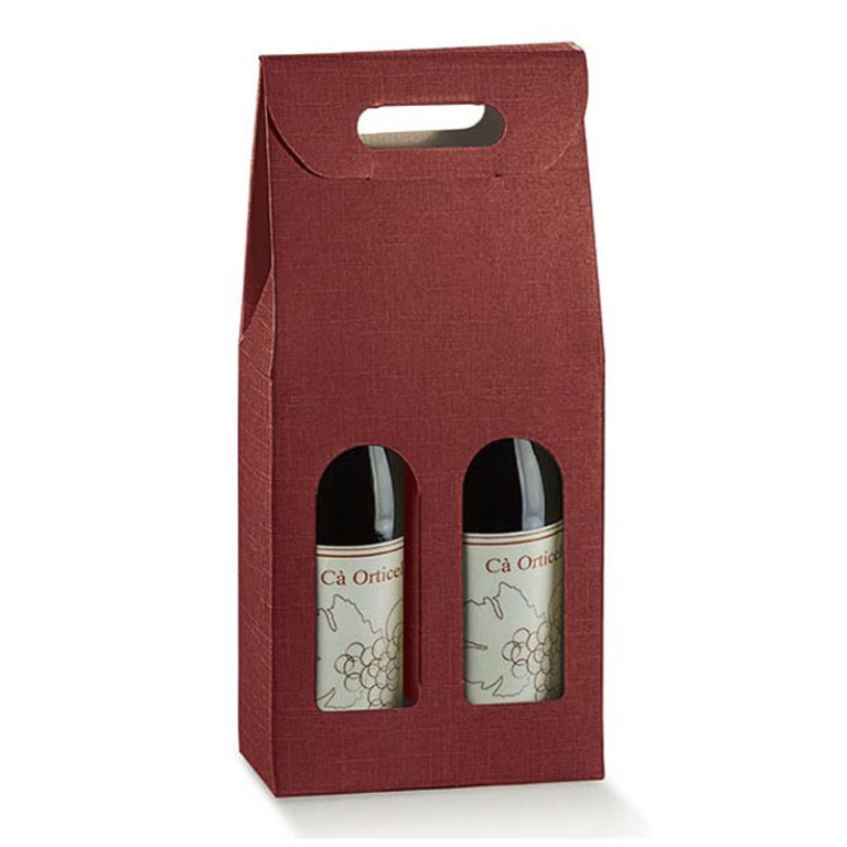 SCATOLA 2 BOTTIGLIE SETA BORDEAUX 180X90X385 FINES