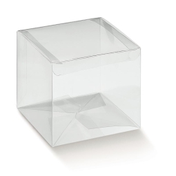 SCATOLA TRASPARENTE PET  10PZ 80X80X130 AUTOMATICO