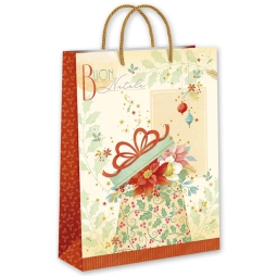 SHOPPER 47X33X10,5CM NATALE FONDO PANNA