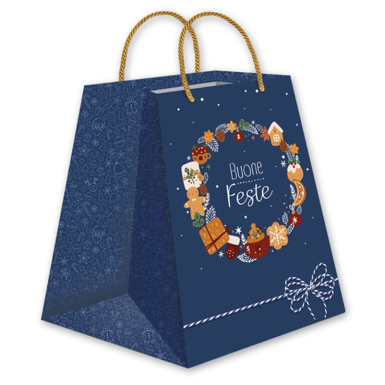 SHOPPER PANETTONE 25X24,5X35CM BLU