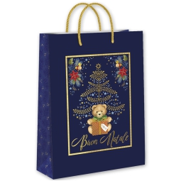 SHOPPER 47X33X10,5CM NATALE FONDO BLU