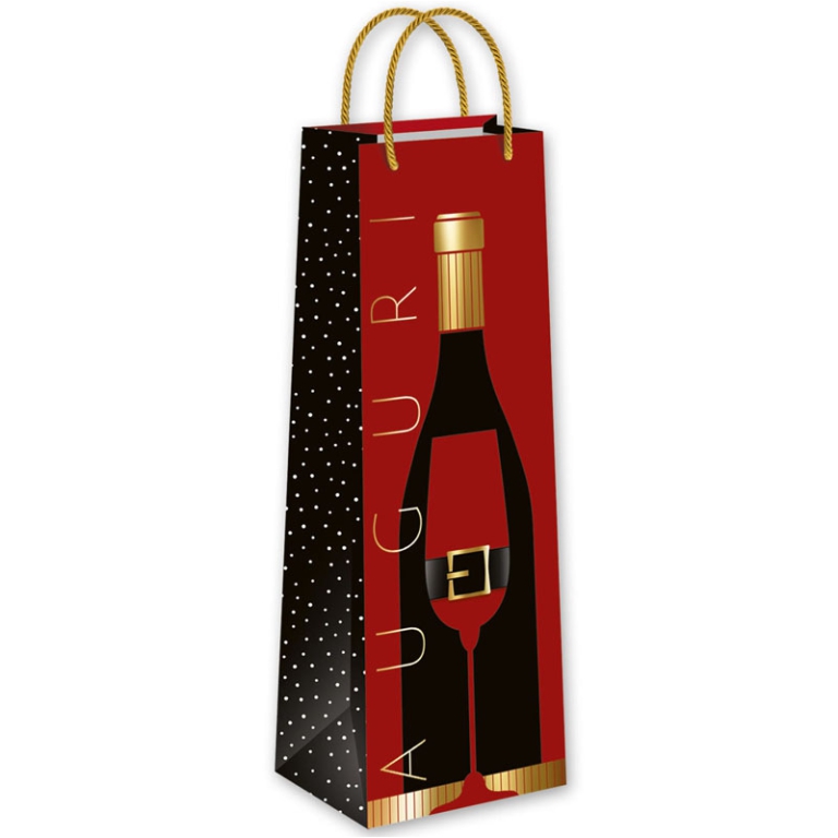 SHOPPER BOTTIGLIA XMAS   37X12,7X11,3CM