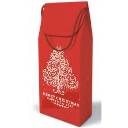 SHOPPER BOTTIGLIA 11X9H35CM WINE CHRISTMAS ROSSO
