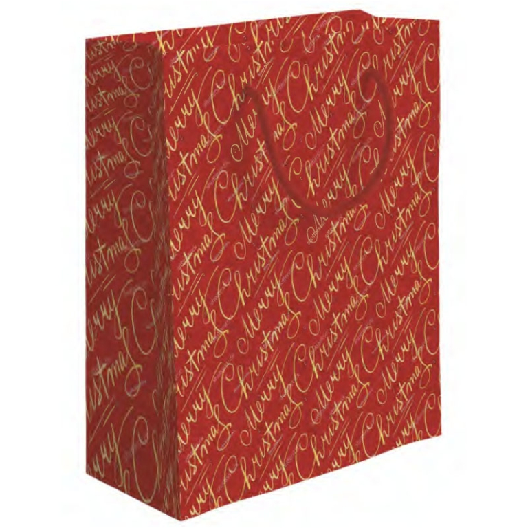 SHOPPER 18,5X10H23CM MERRY XMAS ROSSO M
