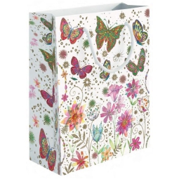 SHOPPER 31X45X12CM FARFALLE E FIORI