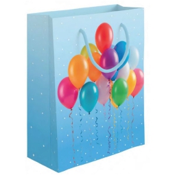 SHOPPER 26X32X12CM PALLONCINI SFONDO AZZURRO