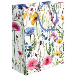SHOPPER 31X45X12CM FIORI SFONDO BIANCO