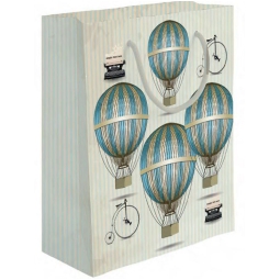 SHOPPER 26X32X12CM MONGOLFIERA AZZURRA
