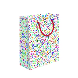 SHOPPER 31,5X12H45CM POIS COLORATI FONDO BIANCO