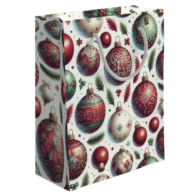 SHOPPER 31,5X12H45CM NATALE DECORO SFERE