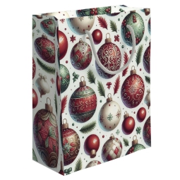 SHOPPER 26X12H32CM NATALE DECORO SFERE