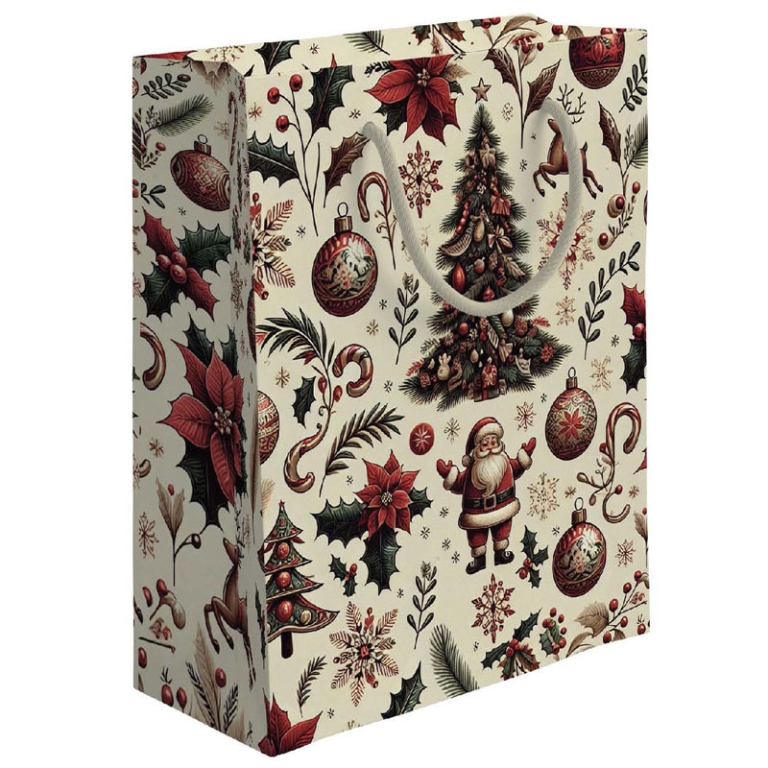 SHOPPER 18,5X10H23CM NATALE VINTAGE