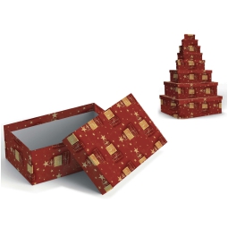 SCATOLA SET 8PZ DECORO   XMAS ROSSA