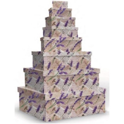 SCATOLE MATRIOSKA SET 8PZ DECORO LAVANDA
