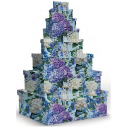 SCATOLE MATRIOSKA SET 8PZ DECORO ORTENSIE