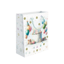 SHOPPER 18X5X10H23CM TORTA FOIL ORO