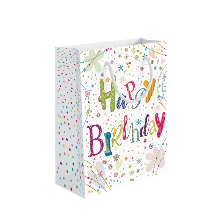 SHOPPER 31,5X12H45CM HAPPY BIRTHDAY FIORI
