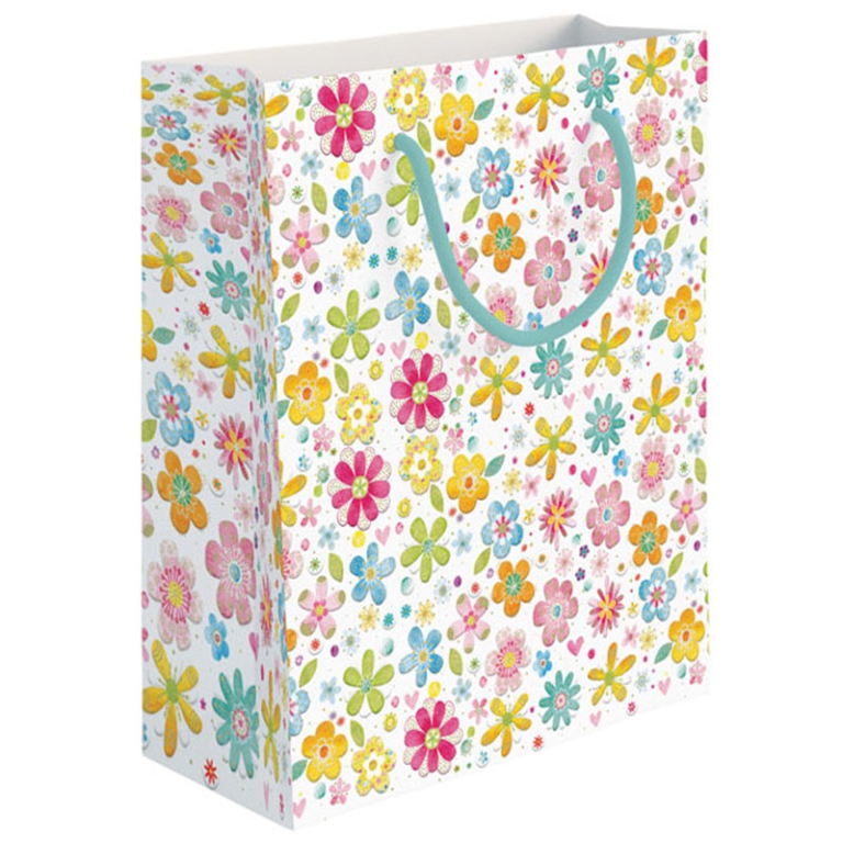 SHOPPER 31,5X12H45CM FIORELLINI FOIL ORO