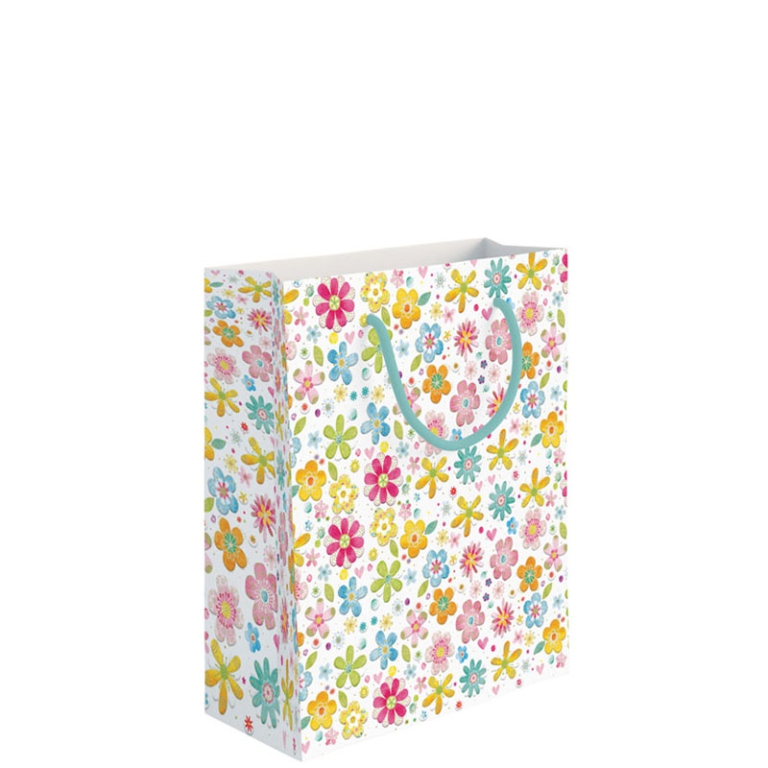 SHOPPER 18X10H23CM FIORELLINI FOIL ORO