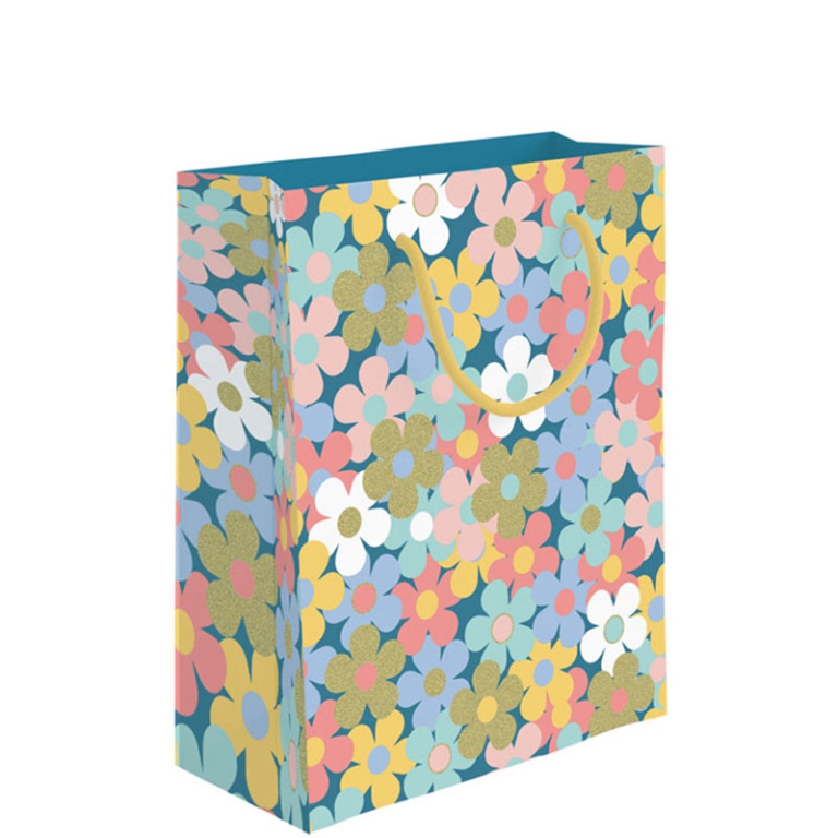 SHOPPER 18X10H23CM MARGHERITE FOIL ORO