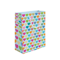 SHOPPER 18X5X10H23CM CUORICINI FOIL ORO