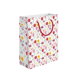 SHOPPER 31,5X12H45CM FIORI CAMPO FONDO BIANCO