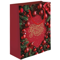 SHOPPER 31,5X12H45CM BUON NATALE FOIL ORO
