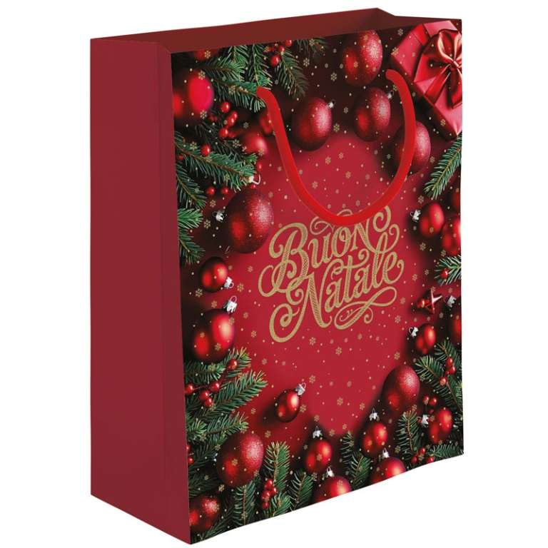 SHOPPER 31,5X12H45CM BUON NATALE FOIL ORO