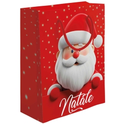 SHOPPER 31,5X12H45CM NATALE BABBO FUNNY