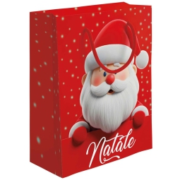 SHOPPER 18,5X10H23CM NATALE BABBO FUNNY