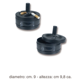 POSACENERE METALLO ROUND NERO