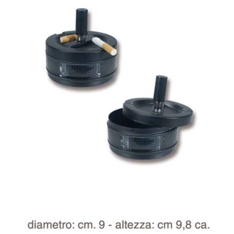 POSACENERE METALLO ROUND NERO