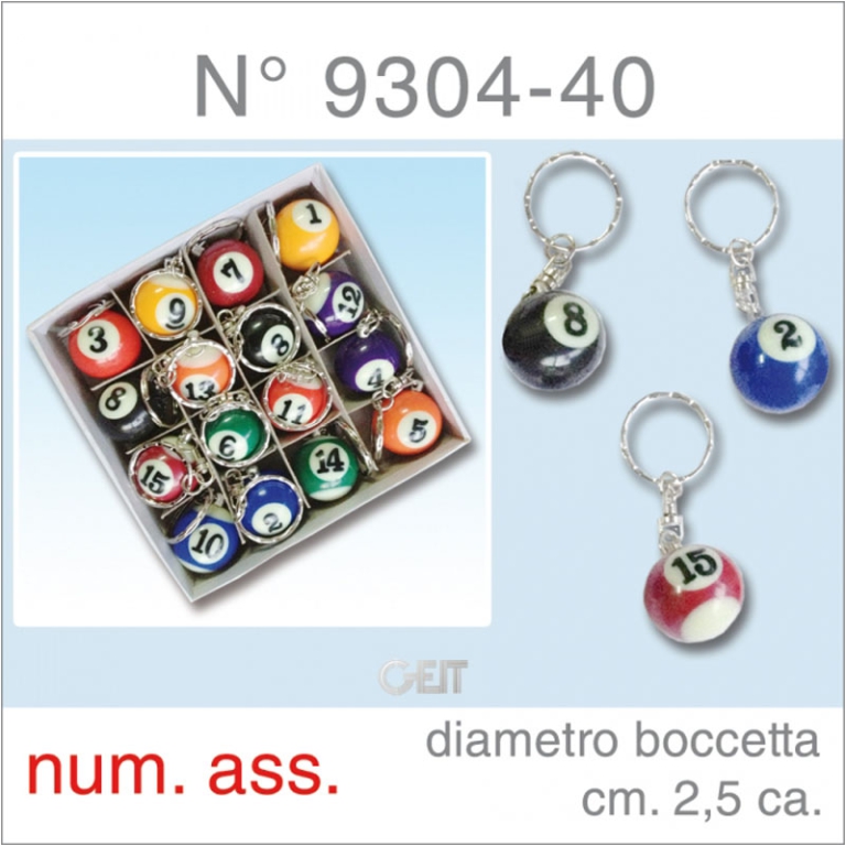 PORTACHIAVI 16PZ PALLA   BILIARDO NUMERATA D2,5CM 2
